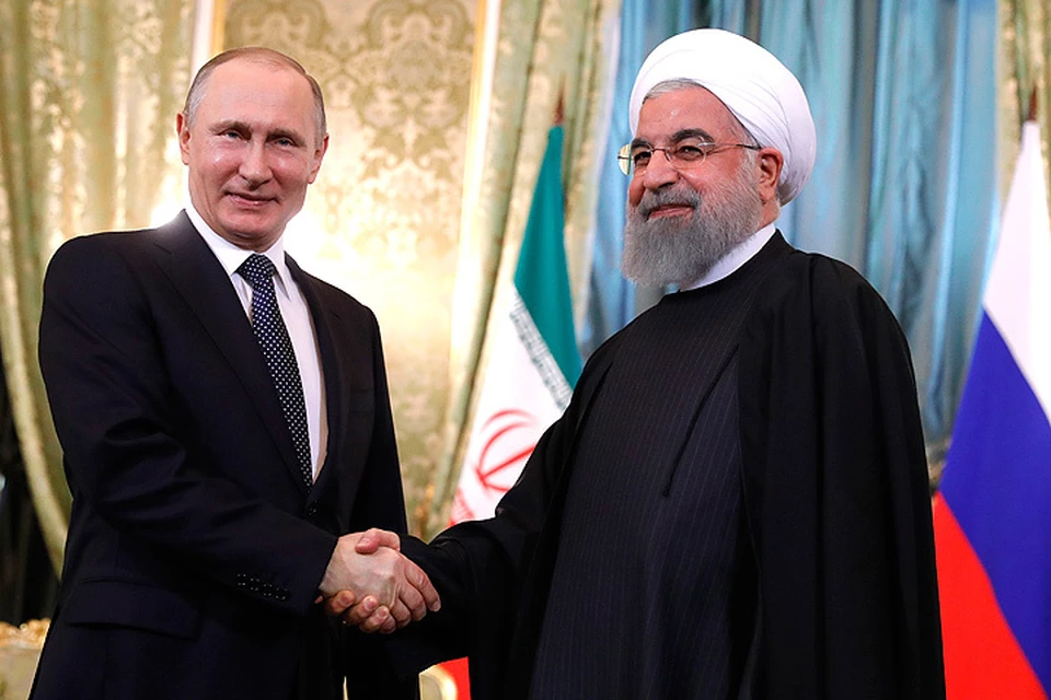 Президент России Владимир Путин и президент Ирана Хасан Рухани во время встречи в Кремле. ФОТО Михаил Метцель/ТАСС