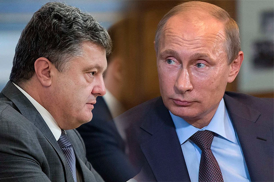 Президенты России и Украины Владимир Путин и Пётр Порошенко время от времени обсуждают ситуацию в Донбассе по телефону
