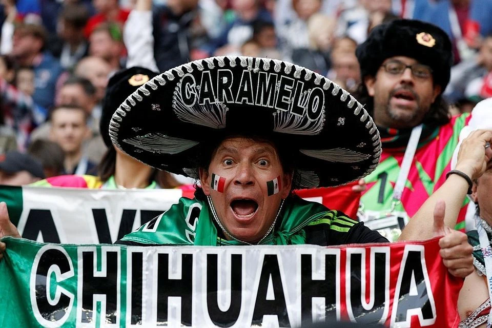 Один из болельщиков сборной Мексики по футболу на Кубке конфедераций 2017