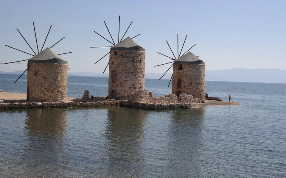 Ветряные мельницы в столичном городе Хиос - один из символов острова.
