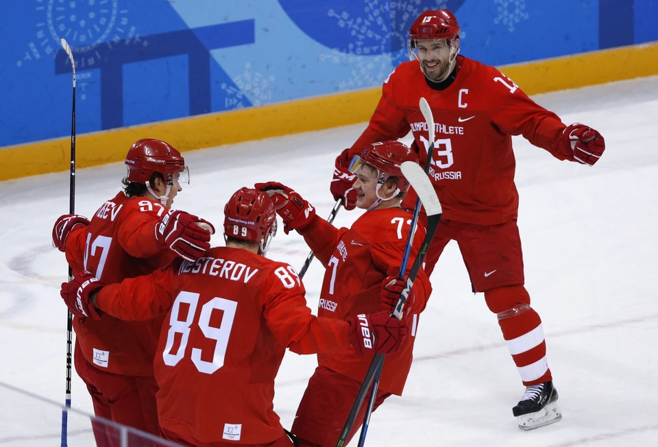 Хоккеисты сборной России играют в финале.