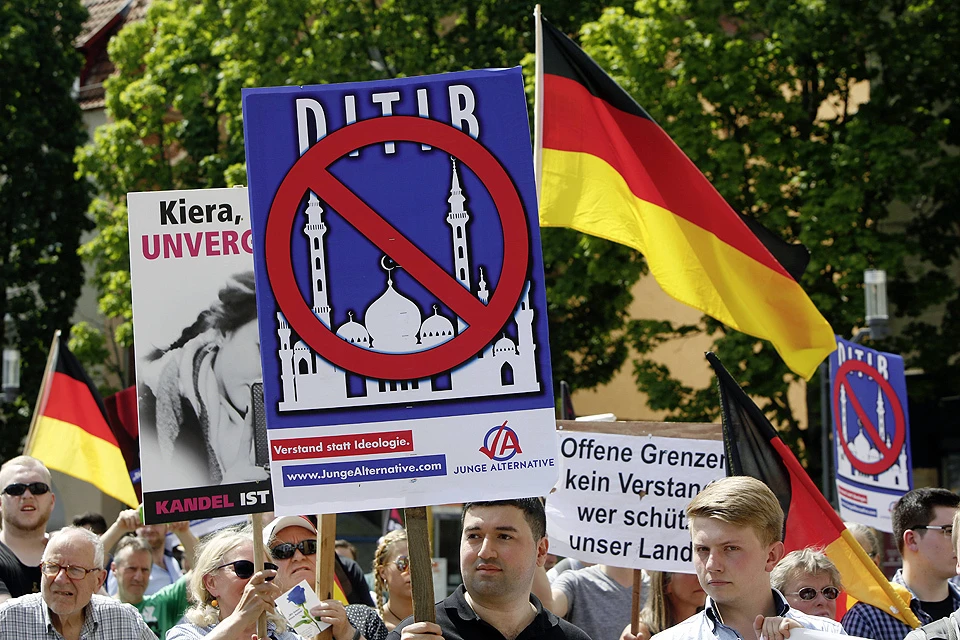Плакат на митинге партии "Альтернатива для Германии".