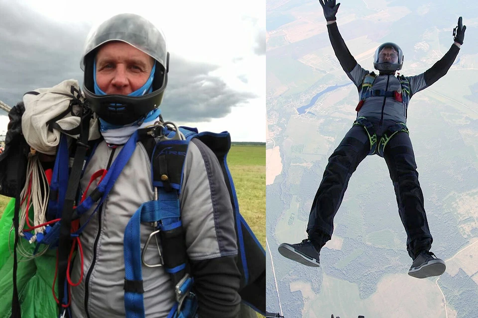 Мужчина впервые прыгнул с парашютом всего чуть больше года назад.