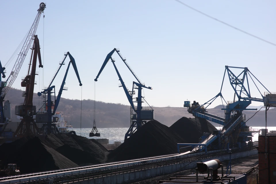 Технологический процесс перевалки угля в «Торговом порте Посьет». Фото: Вадим Попов.