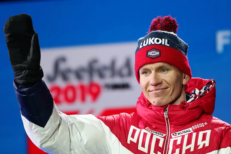 Российский лыжник Александр Большунов.