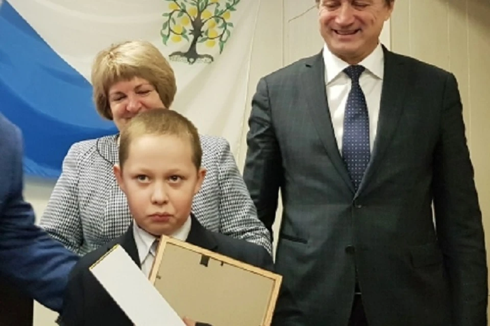 Маленький, но храбрый житель Ломоносовского района Илья Каулио Фото: МЧС Ленобласти