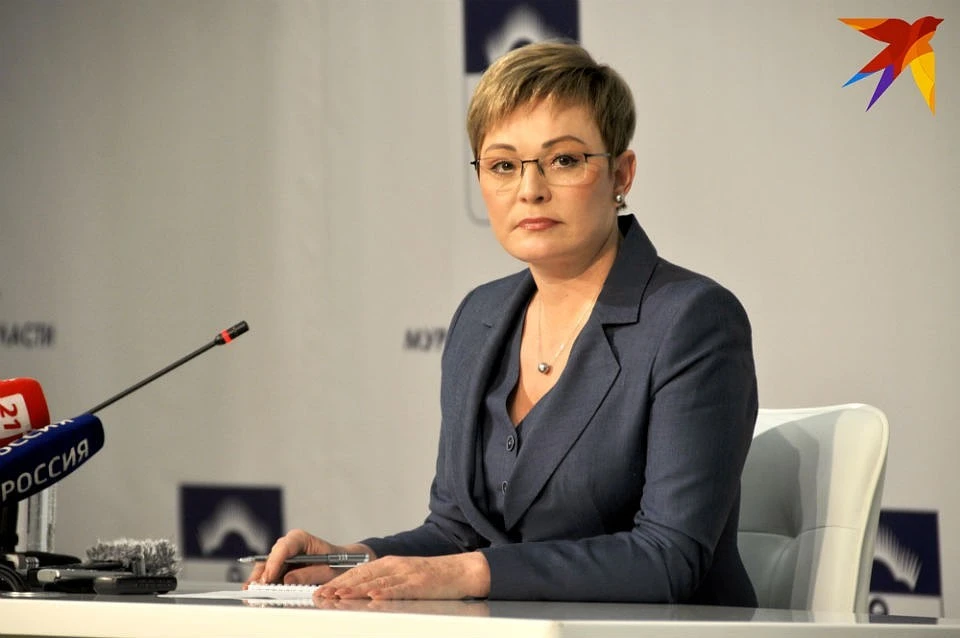 Марина Ковтун на своей последней итоговой пресс-конференции в качестве губернатора Мурманской области.