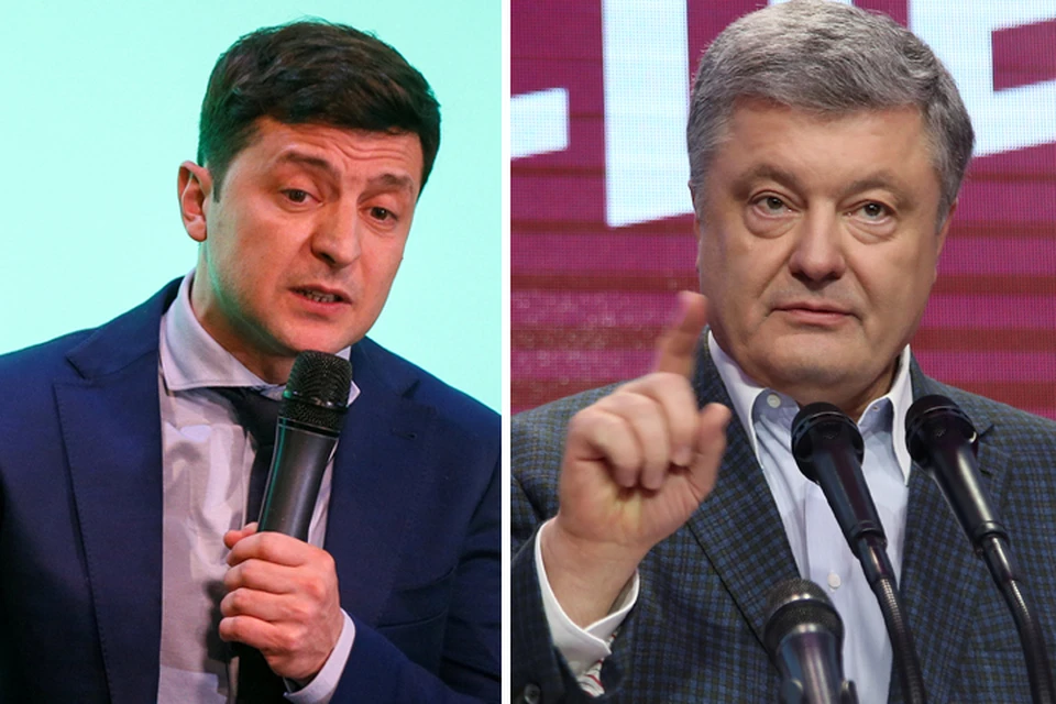 Комик Владимир Зеленский и глава государства Петр Порошенко сойдутся во втором раунде