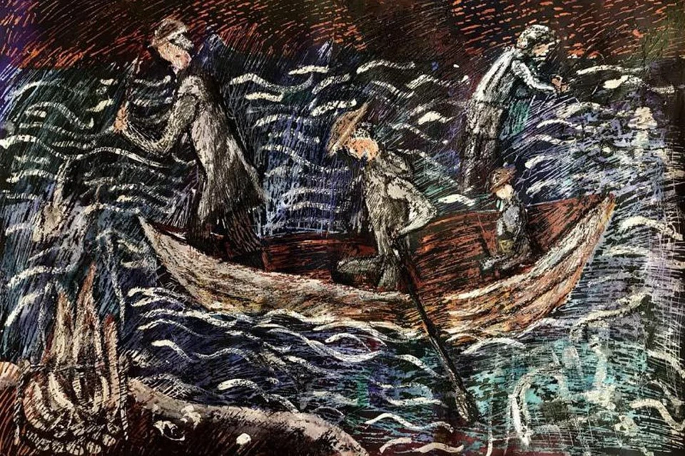 Картина «Рыбаки» одиннадцатилетнего новосибирца Леонида Пшенова вошла в двадцатку лучших работ в номинации «Третьяковская галерея - online».