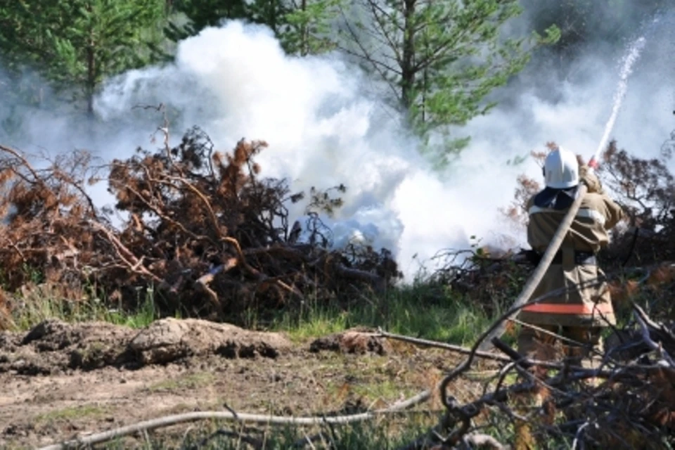 Тайга горит в Иркутской области.