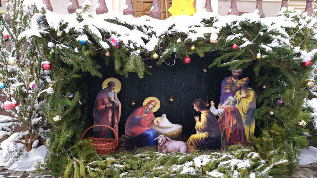Рождественский вертеп Святое Семейство возле колыбели Христа 18*15 см, отзывы