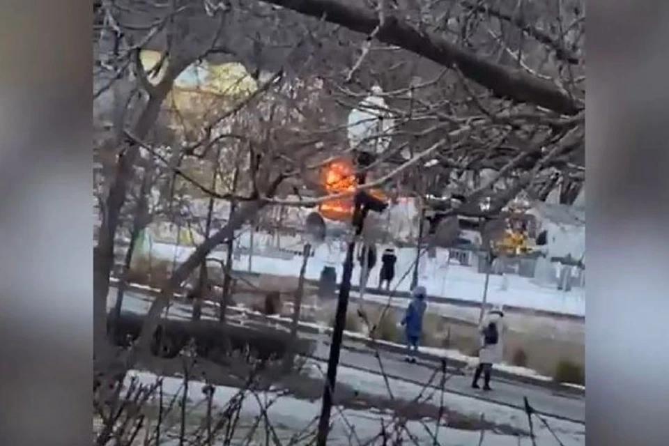 В Москве в Парке Горького горит детская площадка