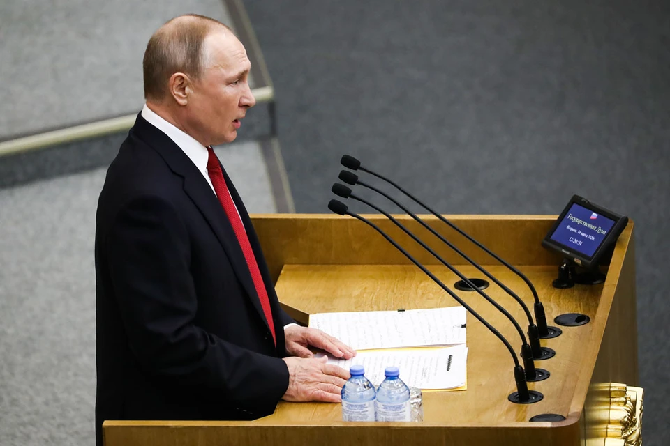 Владимир Путин в Госдуме 10 марта 2020 года Фото: Антон Новодережкин/ТАСС