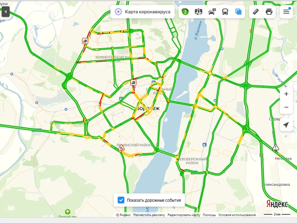 Карта пробок воронежа