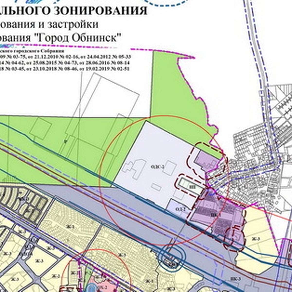 Карта градостроительного зонирования обнинска