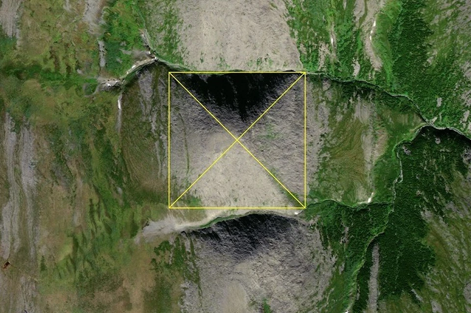 Высота «пирамиды» — 774 метра, а длина каждой ее грани — порядка километра. Фото: клуб экспедиций «Дикий Север»