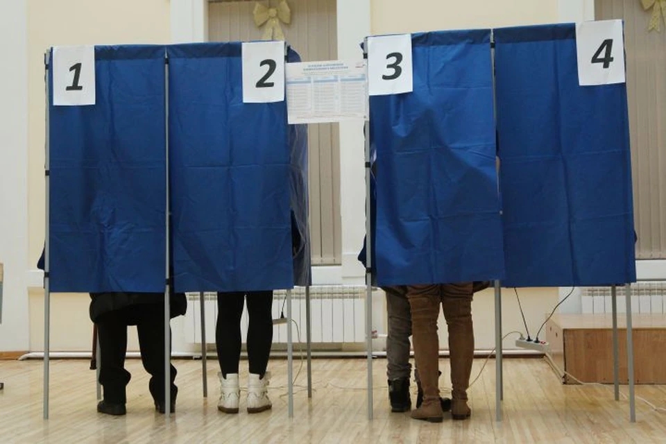 Фотография с одних из прошлых выборов. На голосовании по поправкам в Конституцию РФ таких шторок на кабинках уже не будет.