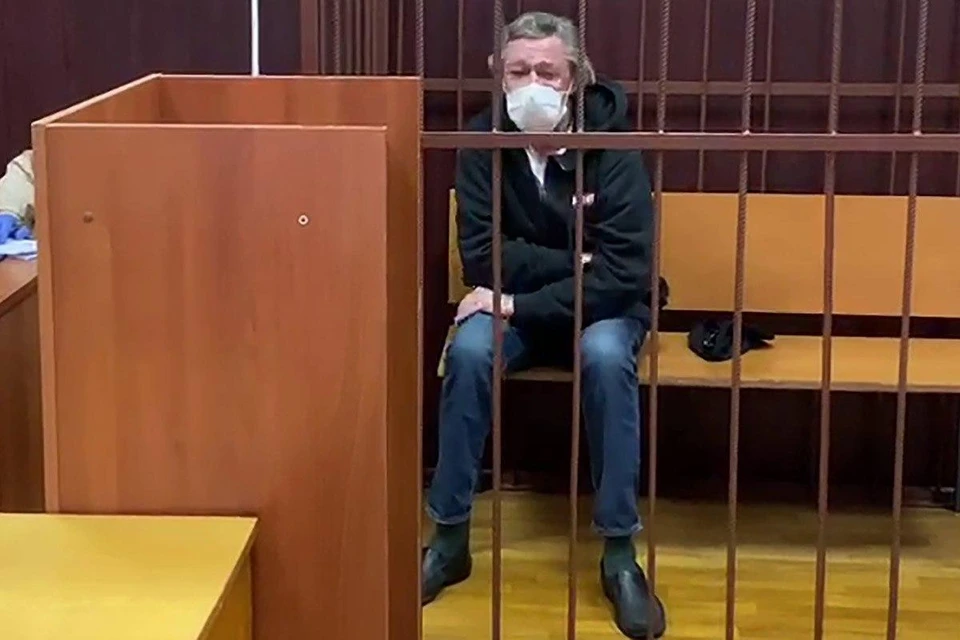 Михаил Ефремов. Фото: кадр видео пресс-службы Таганского суда