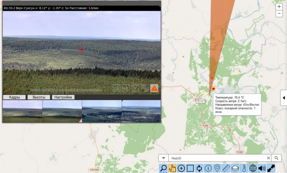 Карта мониторинг лесных пожаров
