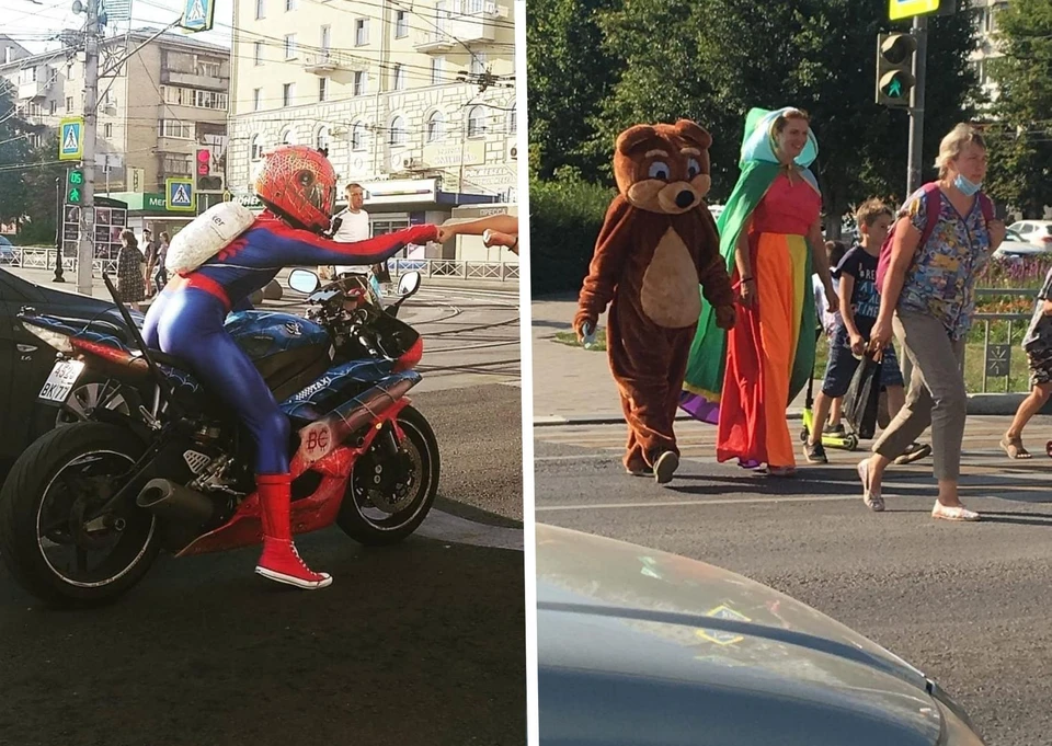 В Туле по улицам города ходят медведи, волшебники и Человек-паук