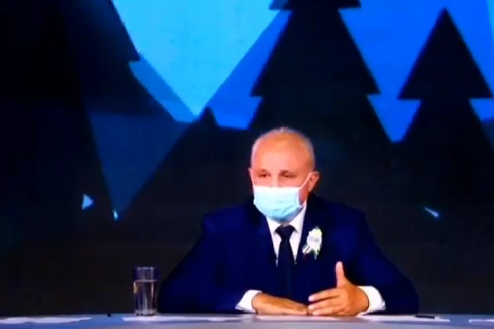 Сергей Цивилев рассказал о судьбе шахты-банкрота «Заречная». Фото: Скрин прямой линии/ youtube