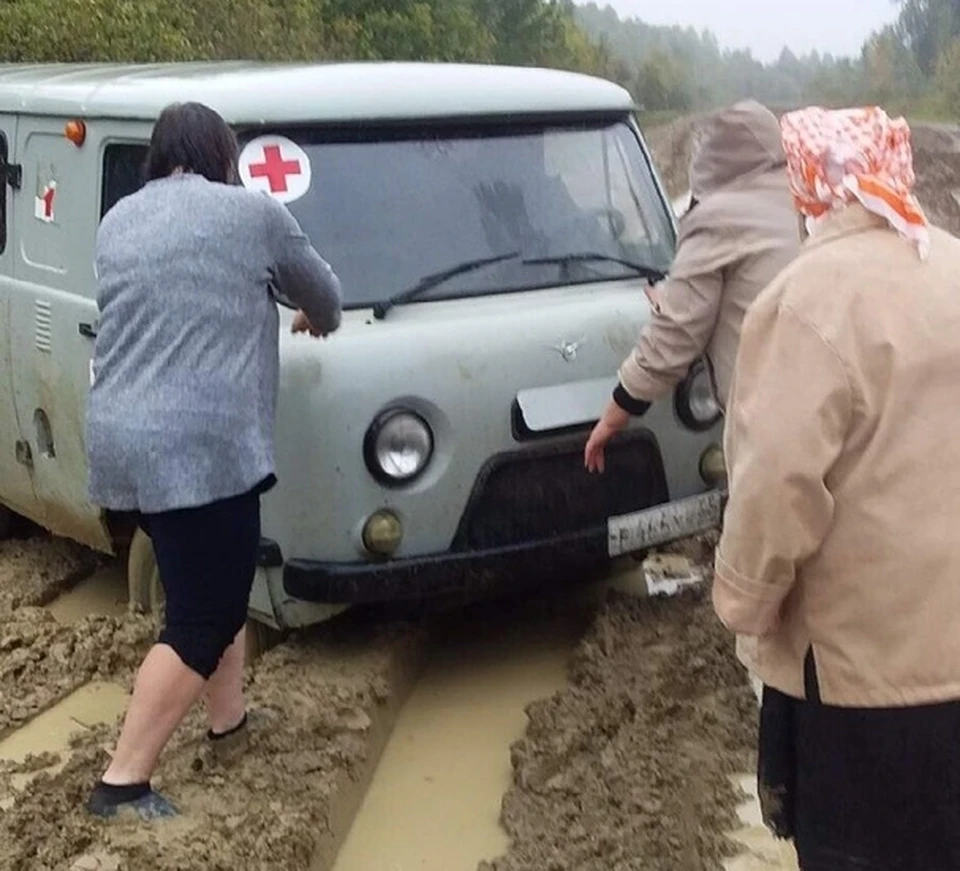 В Омской области на непроходимой дороге застряла скорая помощь - KP.RU