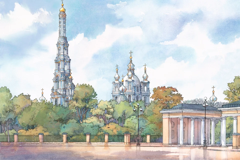 Высота пятиярусной башни должна была составить 170 метров.Иллюстрация:Юлия МИХАЙЛОВА.