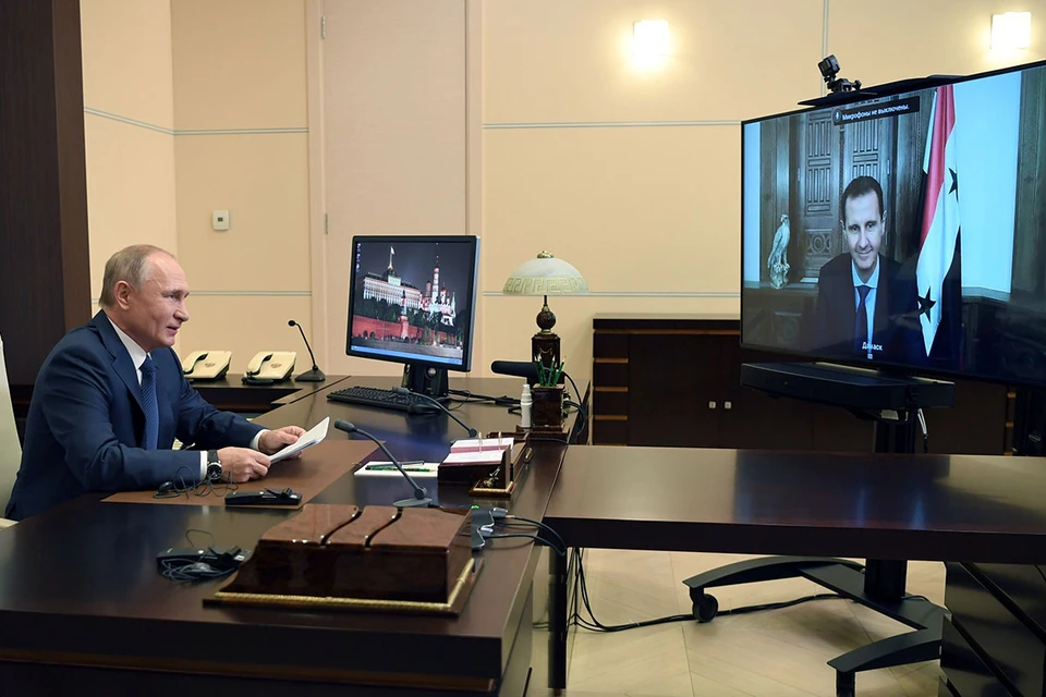 Президент России провел виртуальную встречу с Башаром Асадом