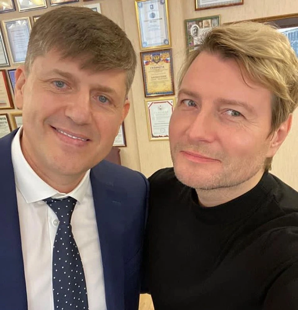 Андрей Кропоткин и Николай Басков в кабинете градоначальника.