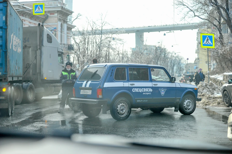Перекрытие улицы Светланской во Владивостоке