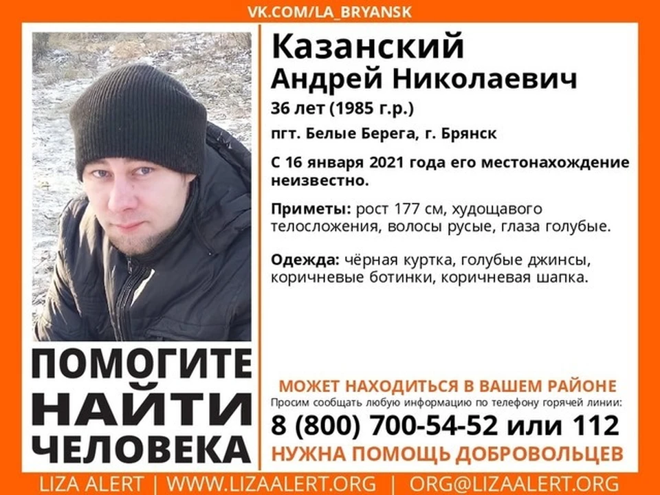 Фото: группа «Поисковый отряд «ЛизаАлерт» Брянской области» в vk.com.