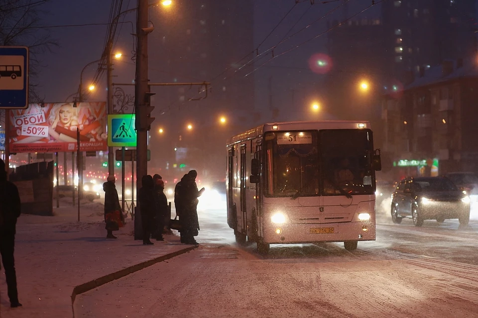 В Красноярске из-за морозов на маршруты не вышли 4 % автобусов