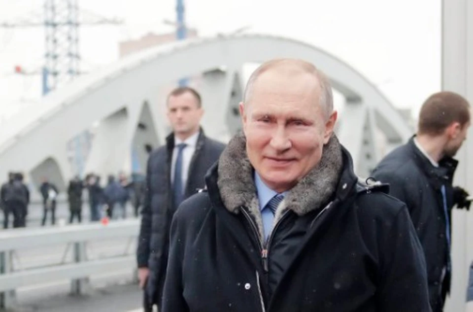 Путин открыл транспортную развязку в Химках. Фото: Михаил Метцель/ТАСС