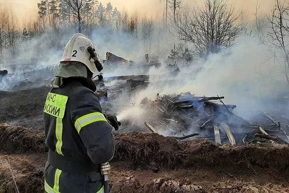 Тверская область чс. Пожар в Бобровском районе.