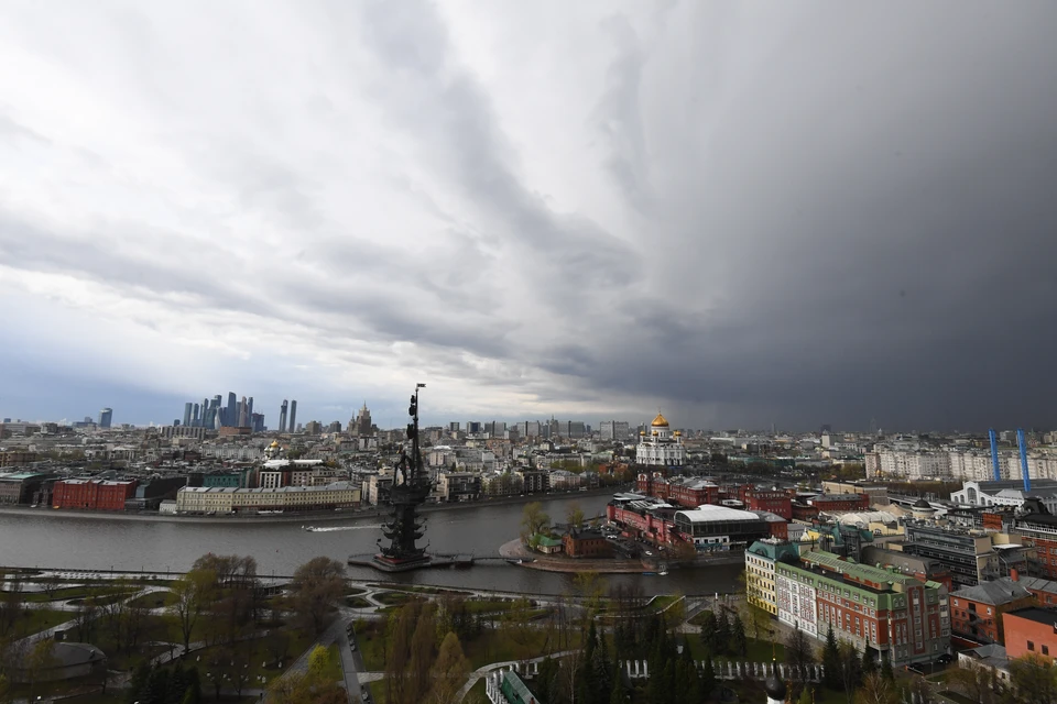 На Москву обрушился град.