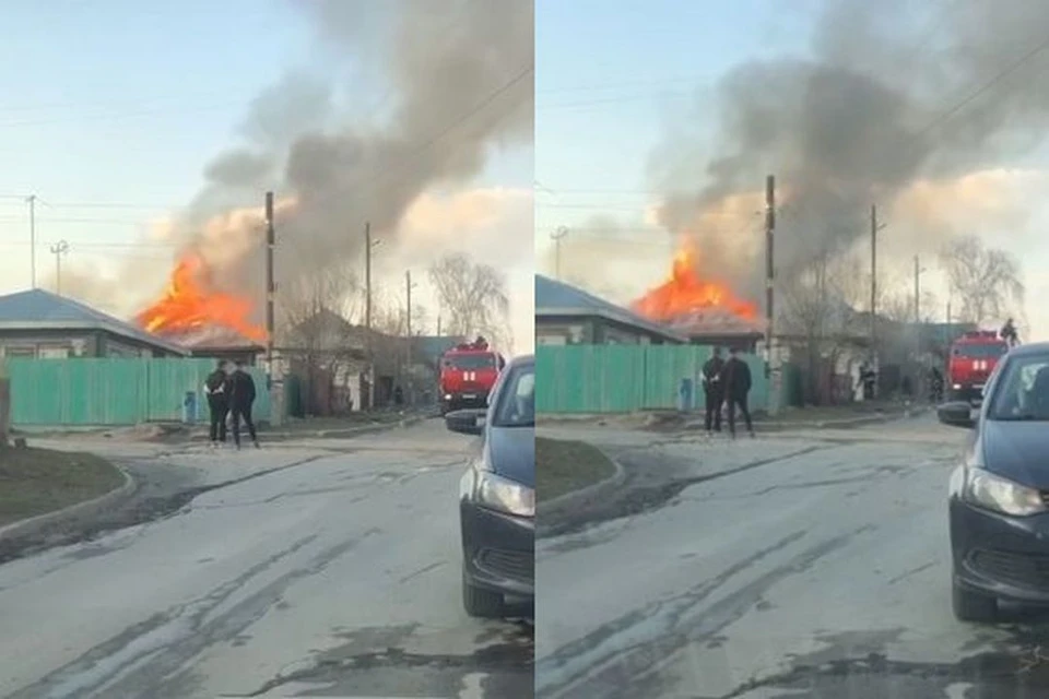 Пожар в частном доме в Советском районе Новосибирска удалось потушить. Фото: Кадр из видео