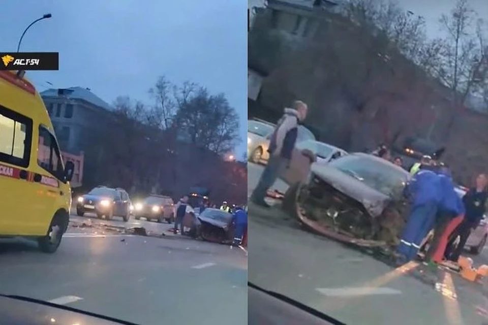 Пассажирку одного из автомобилей зажало в салоне, освобождать ее пришлось спасателям. Фото: Кадр из видео