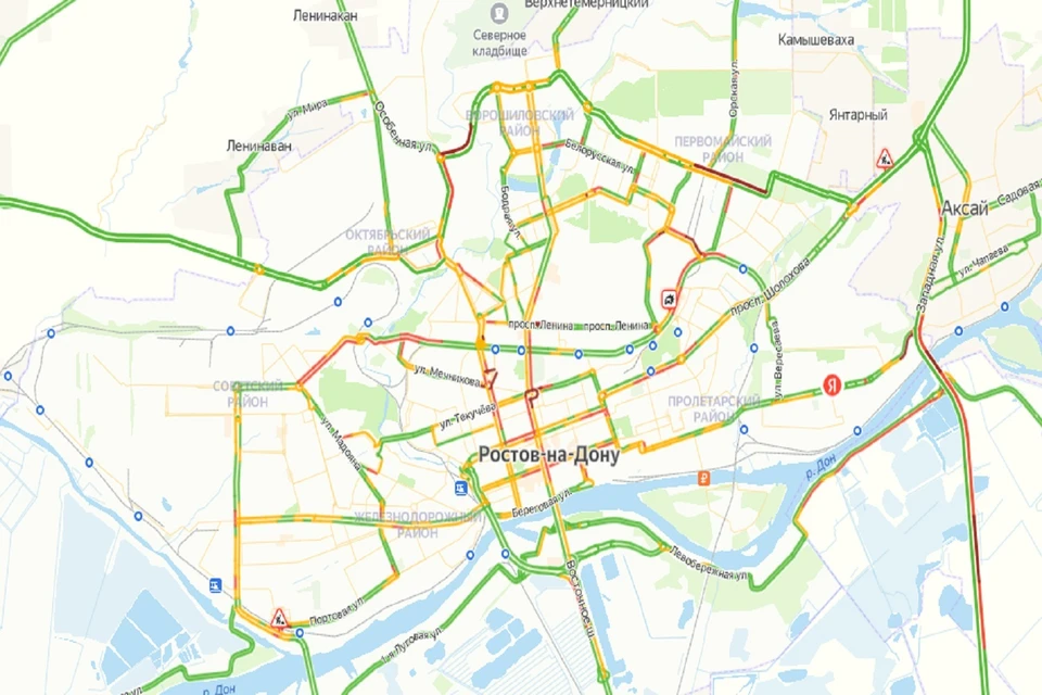 Карта пробок в ростове на дону сейчас