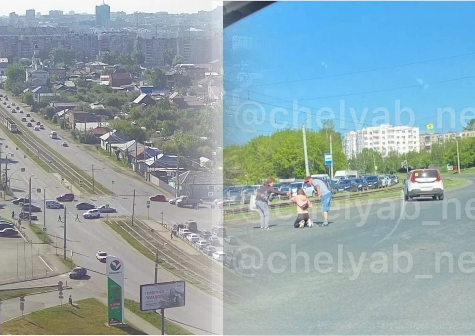 Легковушка сбила девушку утром 20 мая. Фото: скриншот видео, chelyab_news / Instagram