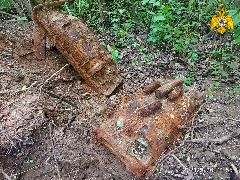 В Вяземском районе спасатели уничтожили 255 снарядов времен ВОВ. Фото: ГУ МЧС России по Смоленской области.