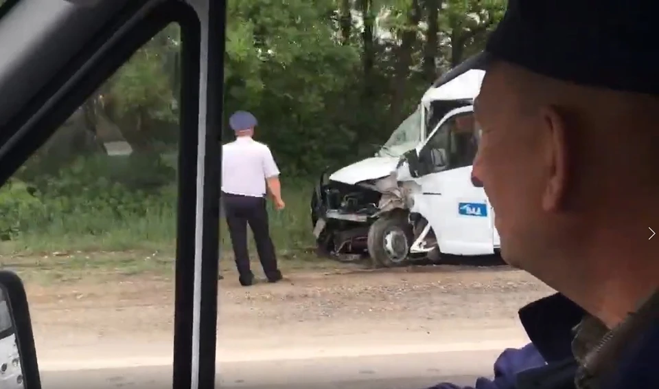 Авария произошла в 08.40 утра. Фото: скриншот из видео/Представитель МВД по РК Наталья Кашкарова.
