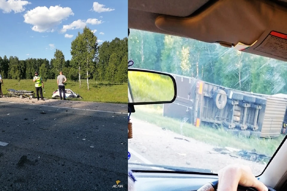 Под Новосибирском кроссовер врезался в фуру. Фото: "АСТ-54".