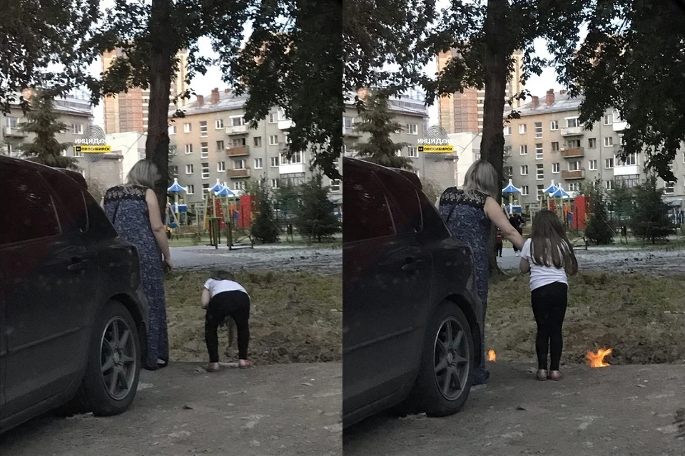 Сибирячка, научившая ребенка жечь тополиный пух, возмутила соцсети. Фото: "Инцидент Новосибирск".
