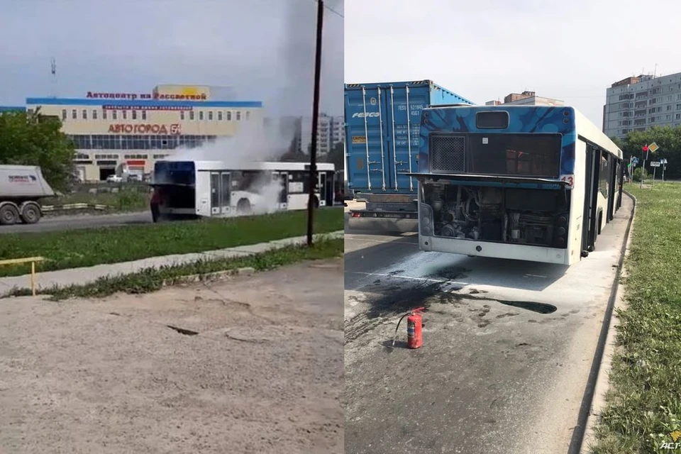 В Новосибирске очевидцы помогли потушить автобус. Фото: Кадр из видео