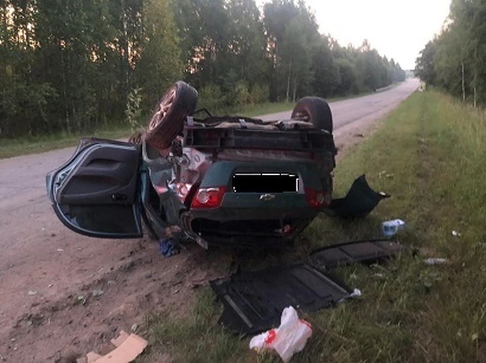 В Вяземском районе водитель пострадал при опрокидывании Chevrolet Klan. Фото: ГИБДД России по Смоленской области.
