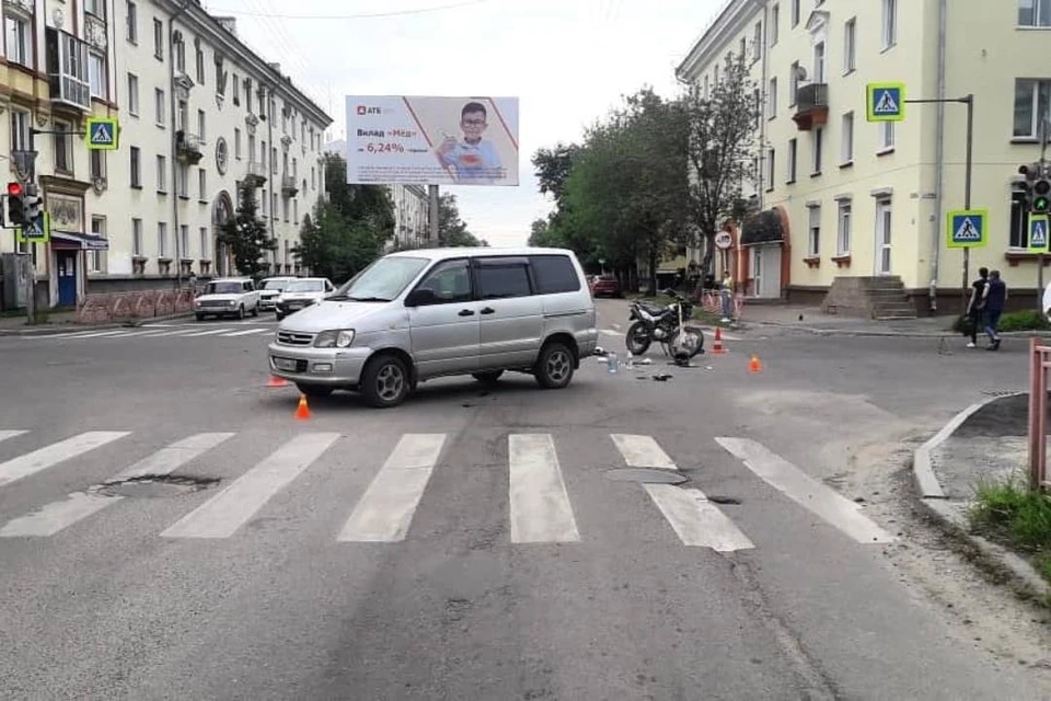 16-летний мотоциклист столкнулся с "Тойотой" в Ангарске