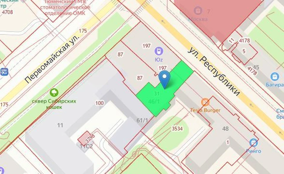 За сквером Сибирских кошек в Тюмени продают долгострой. Фото - Фонд имущества Тюменской области.