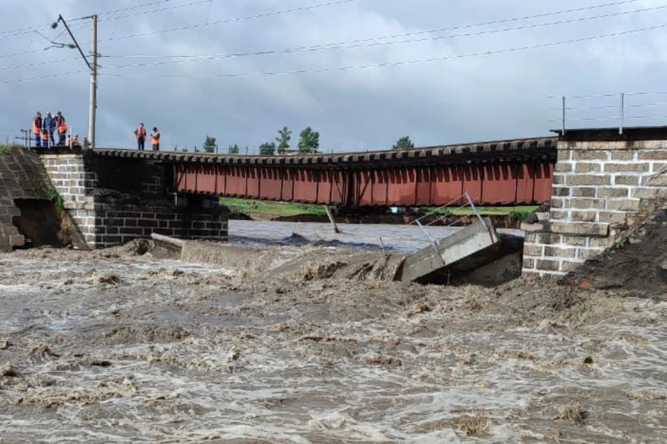 Тот самый мост, который смыло водой. Фото: правительство Забайкалья