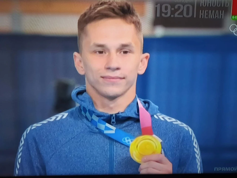 У Беларуси первая медаль! И сразу - золото. Фото: кадр видео Беларусь 5