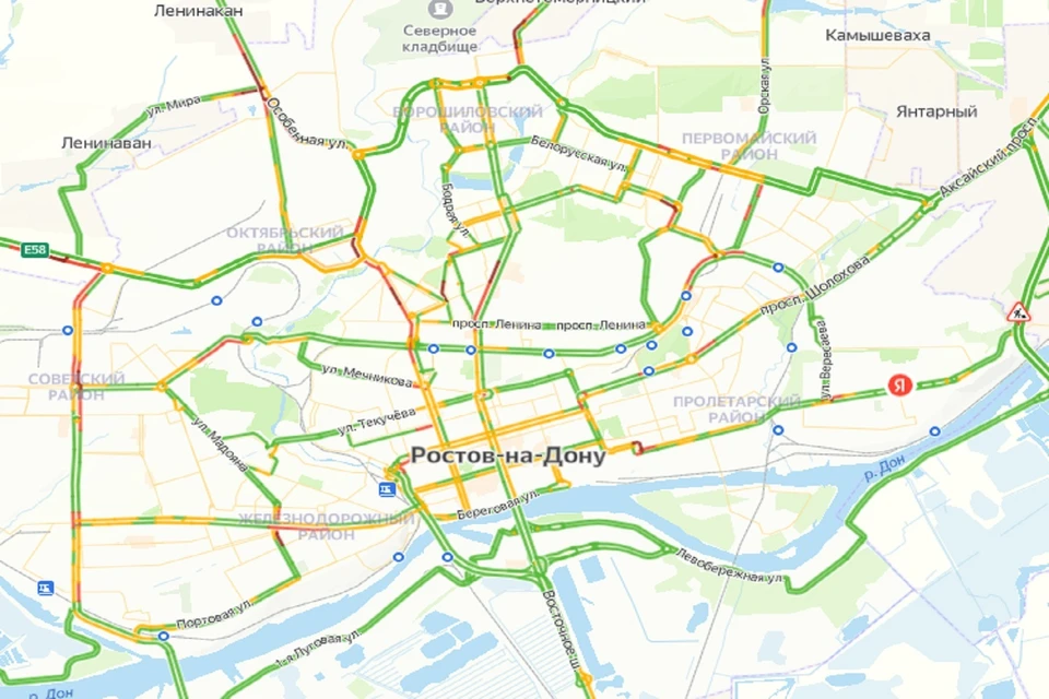 Утренние пробки в Ростове
